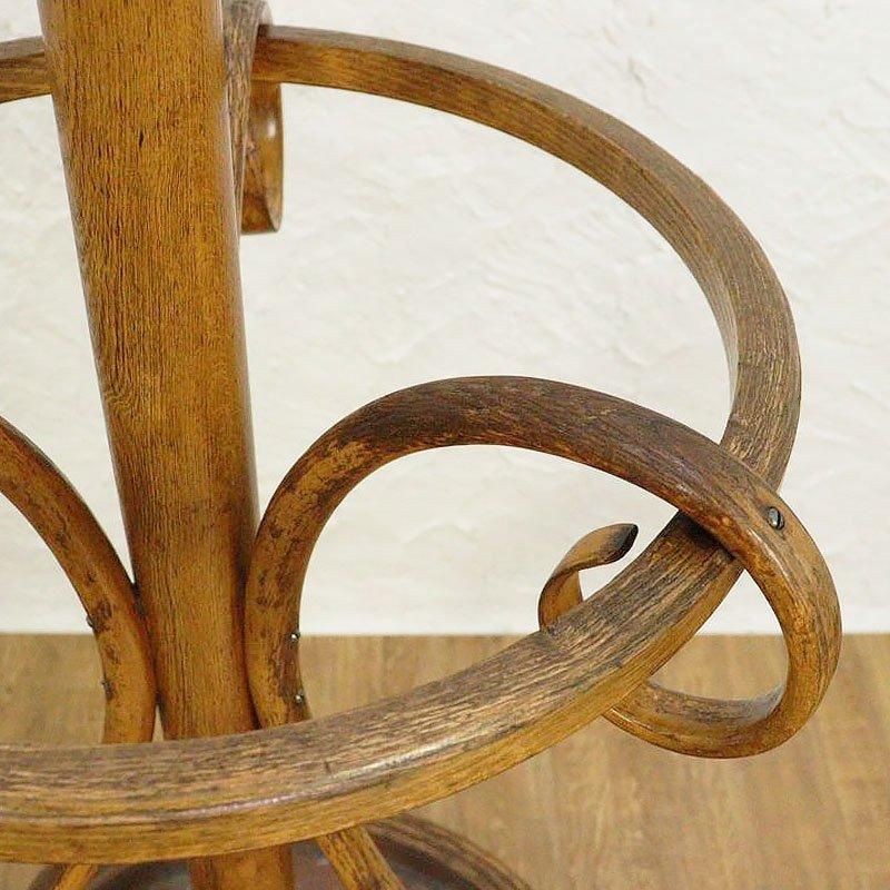 大正ロマン 洋館で使われていたアンティークコートスタンド 希少なコンパクトサイズ アンティーク 木製 コートスタンド 昭和レトロ インテリア