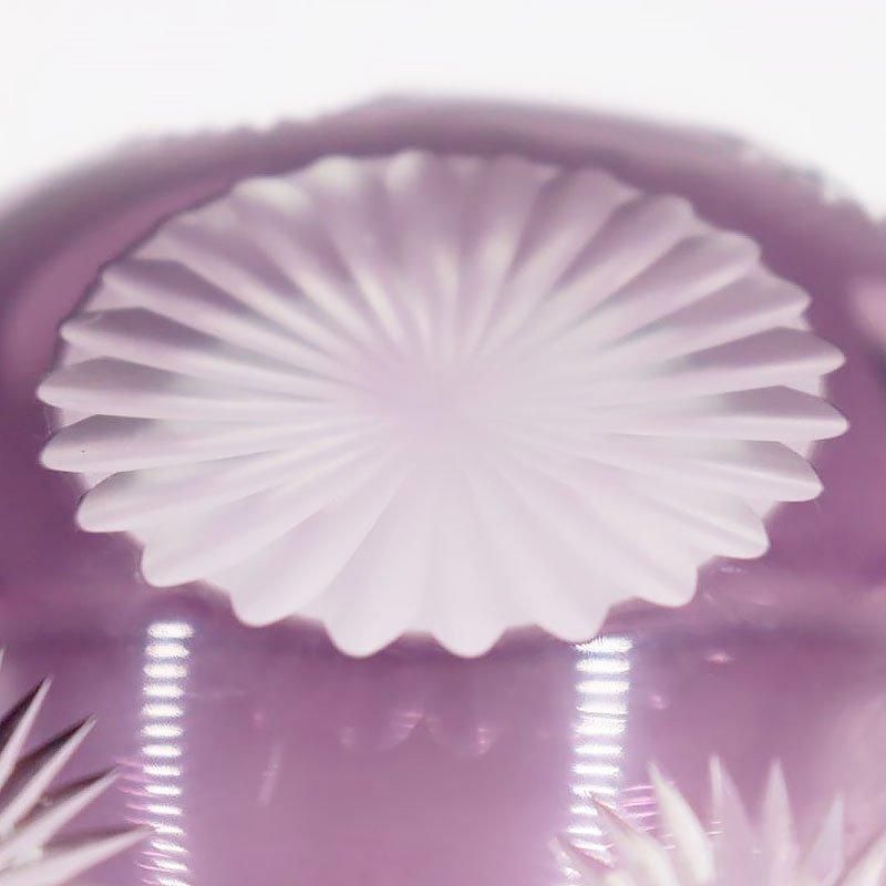 紫切子 ガラス ボウル 鉢 盛り鉢 水玉 菊 モダン 昭和レトロ 紫切子 ガラス ボウル 鉢 盛り鉢 水玉 菊 モダン 昭和レトロ