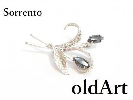 1960年代ヴィンテージSORRENTO花モチーフ銀製ブローチ美麗