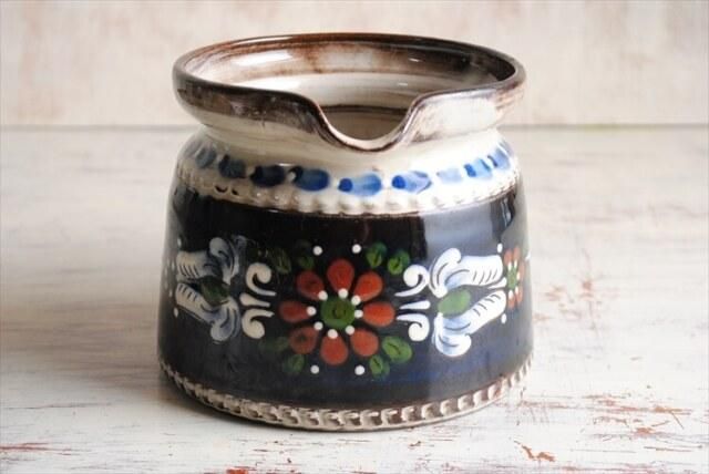 イギリス アンティーク ヴィンテージ 水瓶 フラワーベース スイス製 ヴィンテージ 陶器 水差し 花瓶