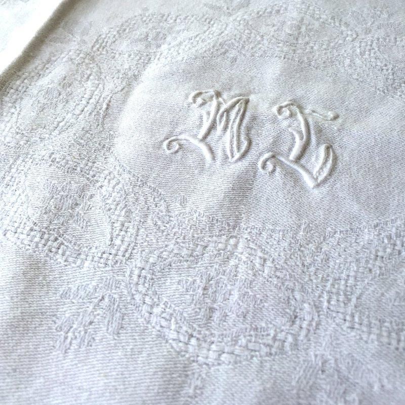 リネンテーブルナプキン6枚ドロンワーク刺繍フランス製