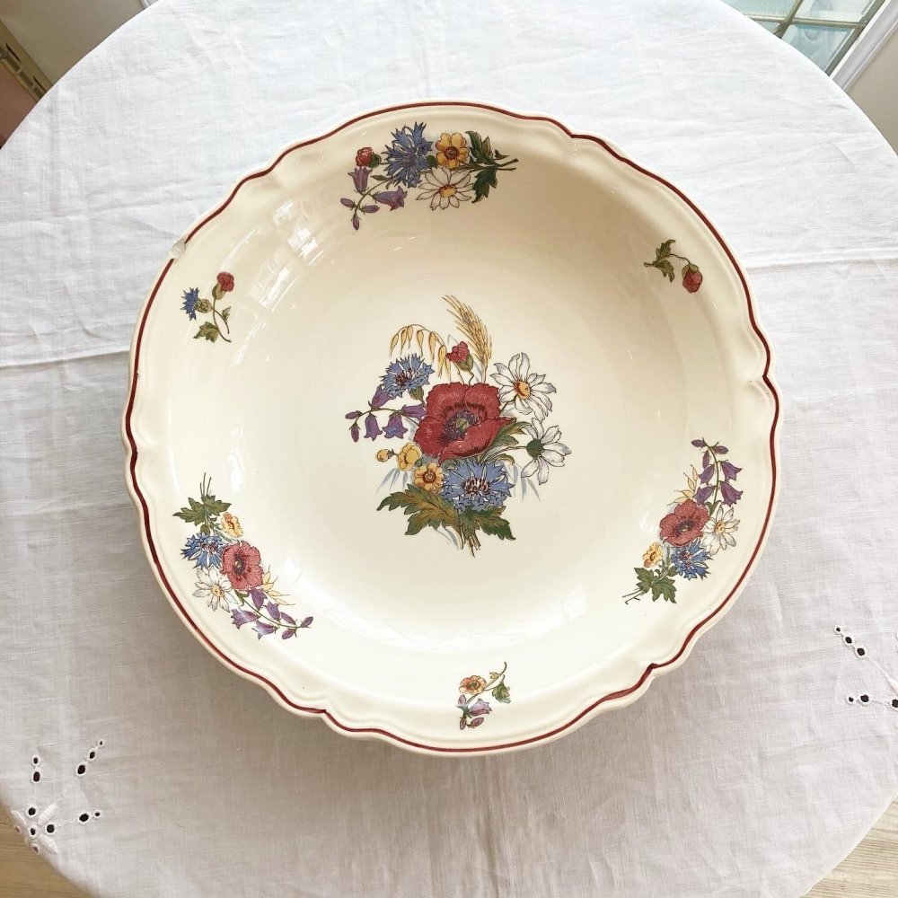 【フランス直輸入】存在感のある 大胆な花柄とサイズ感が魅力 サルグミンヌ 大皿