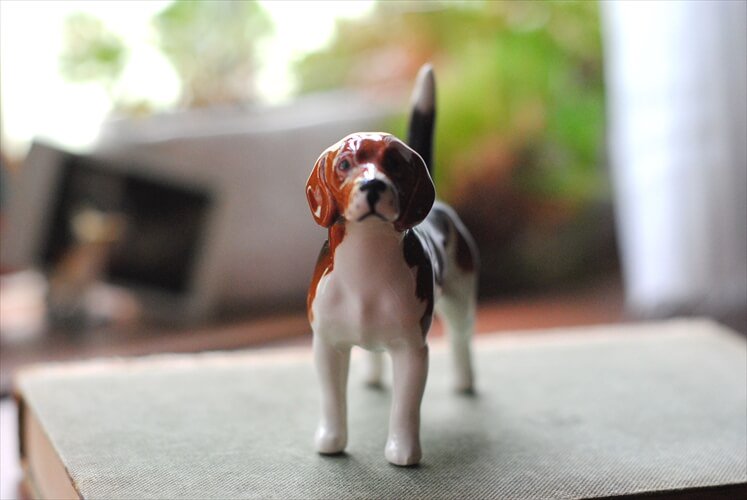 1960年代 イングランド製 Beswick Pottery 磁器 ビーグル犬 フィギュア 北欧 オブジェ アートピース アンティーク ヴィンテージ_230517