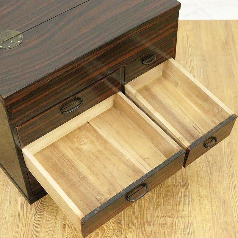 お針箱 お裁縫箱 小引出し 薬箱 黒檀 日本の道具 古民具 和骨董 お針箱 お裁縫箱 小引出し 薬箱 黒檀 日本の道具 古民具 和骨董