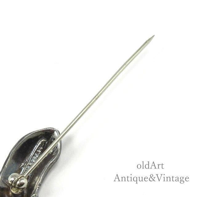 ヴィンテージUSA製繊細な銀細工リーフブローチ