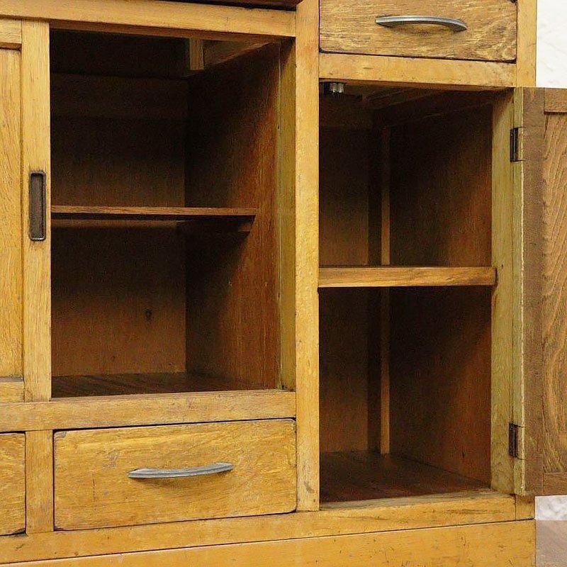 ヴィンテージ木製キャビネット　昭和レトロ　収納家具　食器棚　本棚　ヴィンテージ 昭和レトロ 木製小水屋 食器棚 日本製 ヴィンテージ