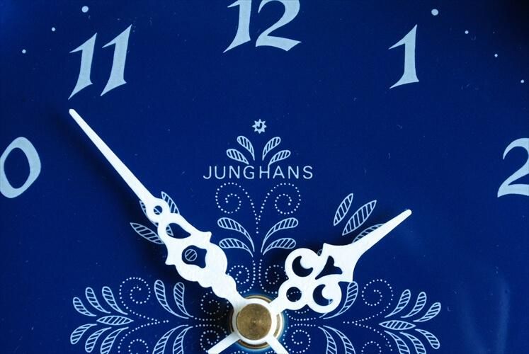 ヴィンテージ インテリア雑貨/ 陶製 壁掛け時計 Junghans製