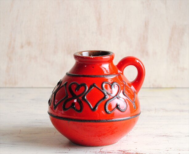 西ドイツ製 ヴィンテージ Ilkra keramik 陶器の花瓶 花器 一輪挿し ミッドセンチュリー期 フラワーベース アンティーク