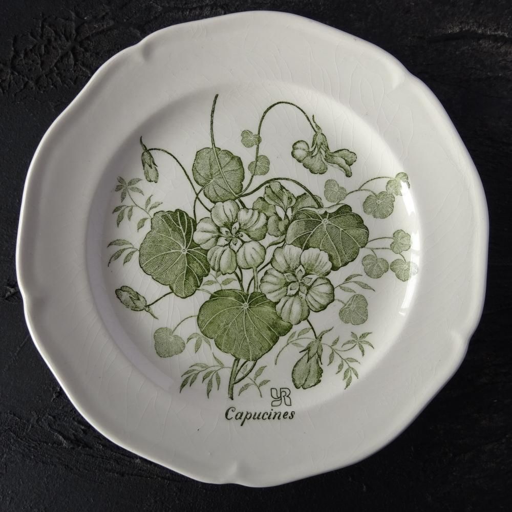 Gien《PAYSAGES》デザートプレート - ANTIQUE LEAVES