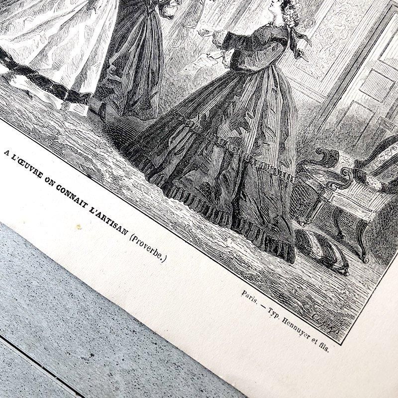 フランス 銅版画 エッチング 洋品店の風景 12PSu9-2 - ANTIQUE フランス 銅版画 エッチング 洋品店の風景 12PSu9-2 - ANTIQUE