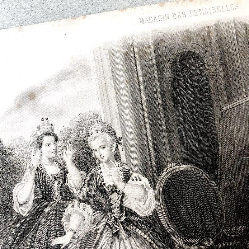 フランス 銅版画 エッチング 洋品店の風景 1856-57年 12PSu9-2 フランス 銅版画 エッチング 洋品店の風景 1856-57年 12PSu9-2