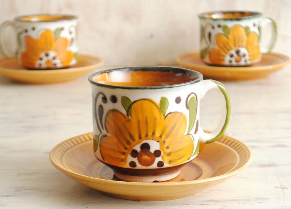 ボッホ　Boch アンティーク　カップ&ソーサー6点＋ポット1点セット ボッホ PARADISO コーヒーカップ&ソーサ