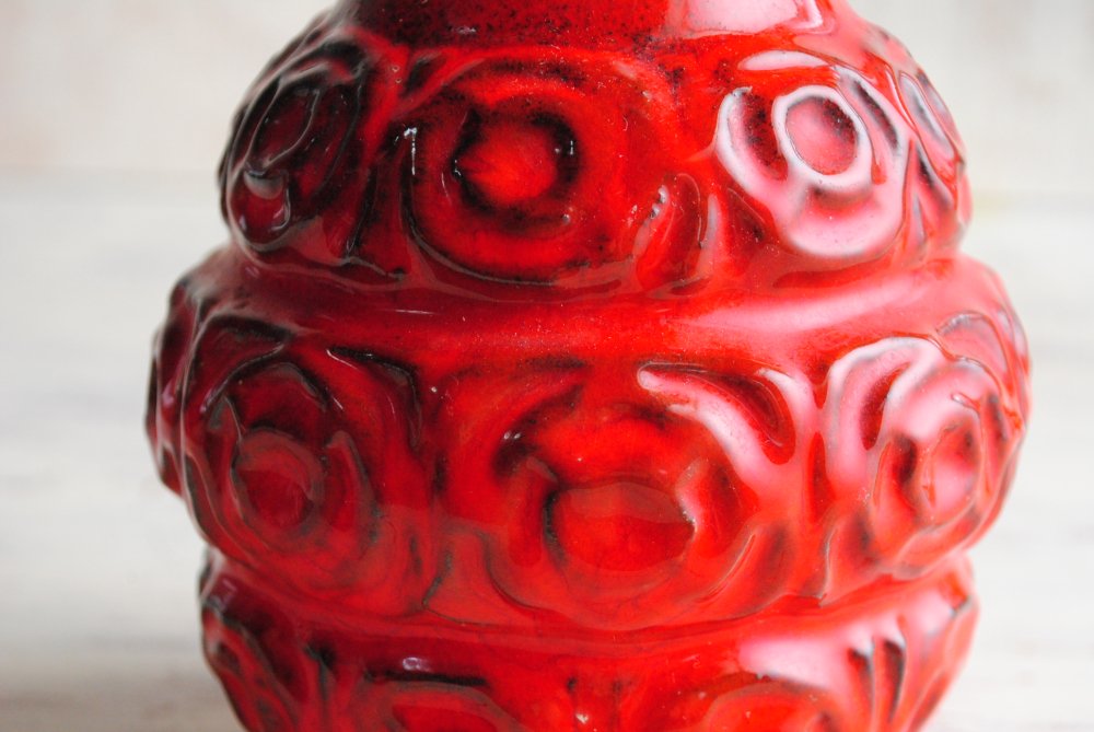 西ドイツ製 ヴィンテージ U KERAMIK 陶器の花瓶 Fat lava 花器