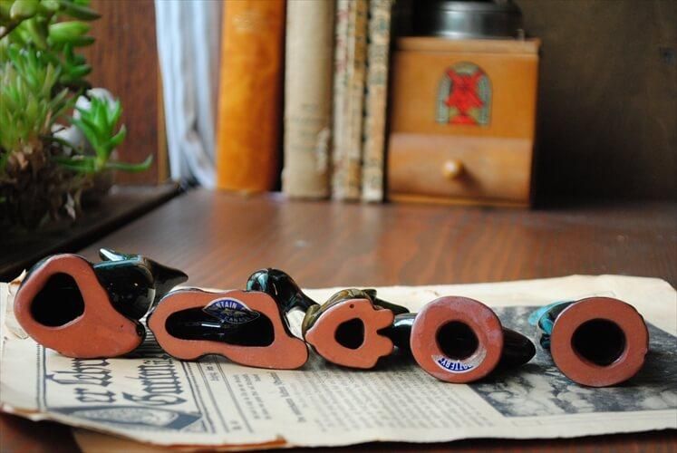 ヴィンテージ　ブルー　リボン　陶器　置物♡ 楽天市場】A&B HOME ブルー イカティアン 青色陶器蓋付壷 飾り壺