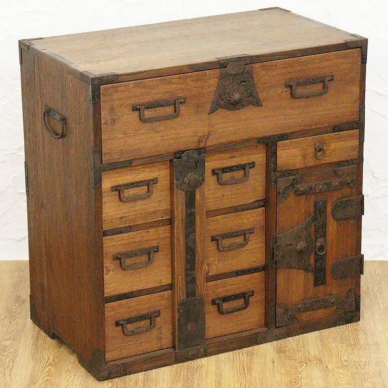 閂(かんぬき)付き 小物箪笥 和家具 時代金具 アンティーク 閂(かんぬき)付き 小物箪笥 和家具 時代金具 アンティーク