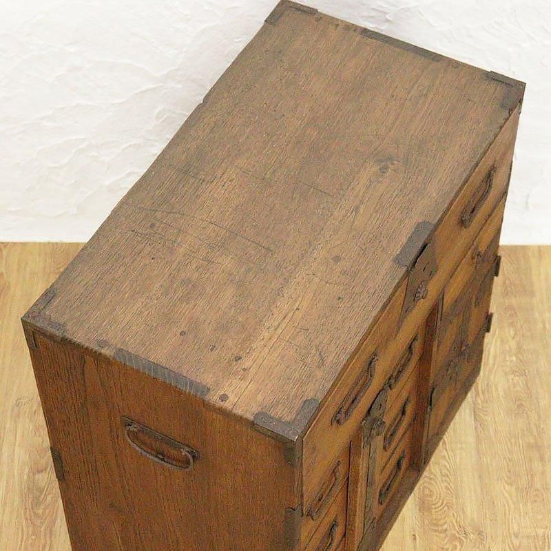 閂(かんぬき)付き 小物箪笥 和家具 時代金具 アンティーク 閂(かんぬき)付き 小物箪笥 和家具 時代金具 アンティーク