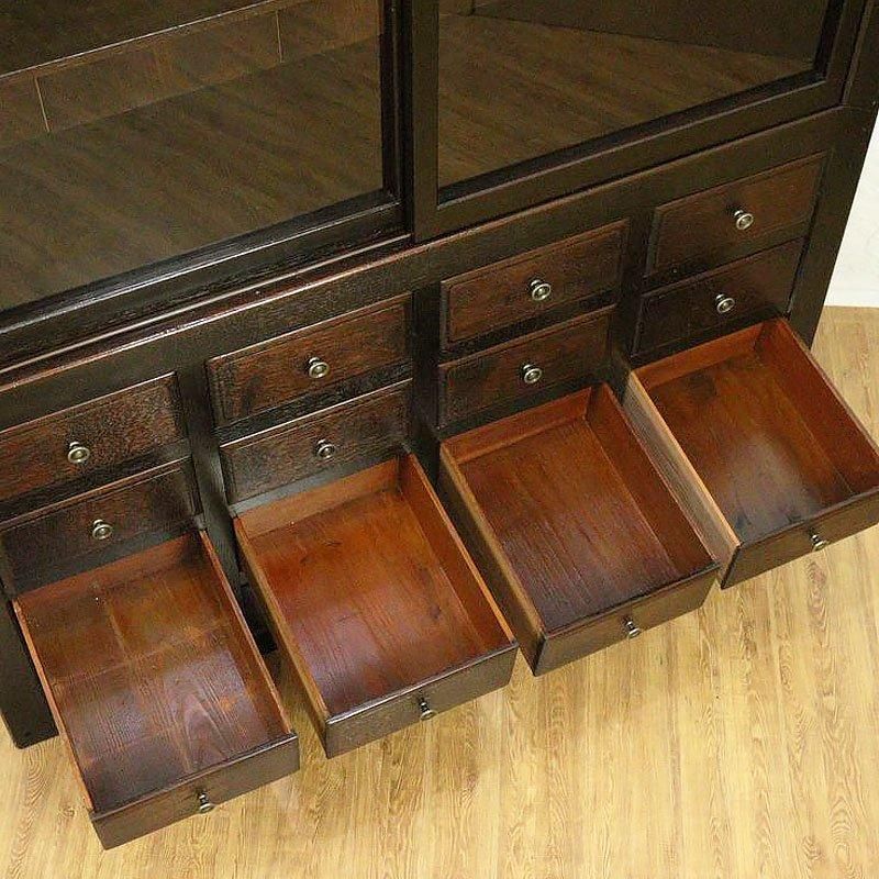 籃胎漆器和家具高級飾り棚　希少品珍品ヴィンテージ、昭和レトロ美品　 引き取りOK ヴィンテージ 大正ロマン 16杯引出し飾り棚 日本製 和家具