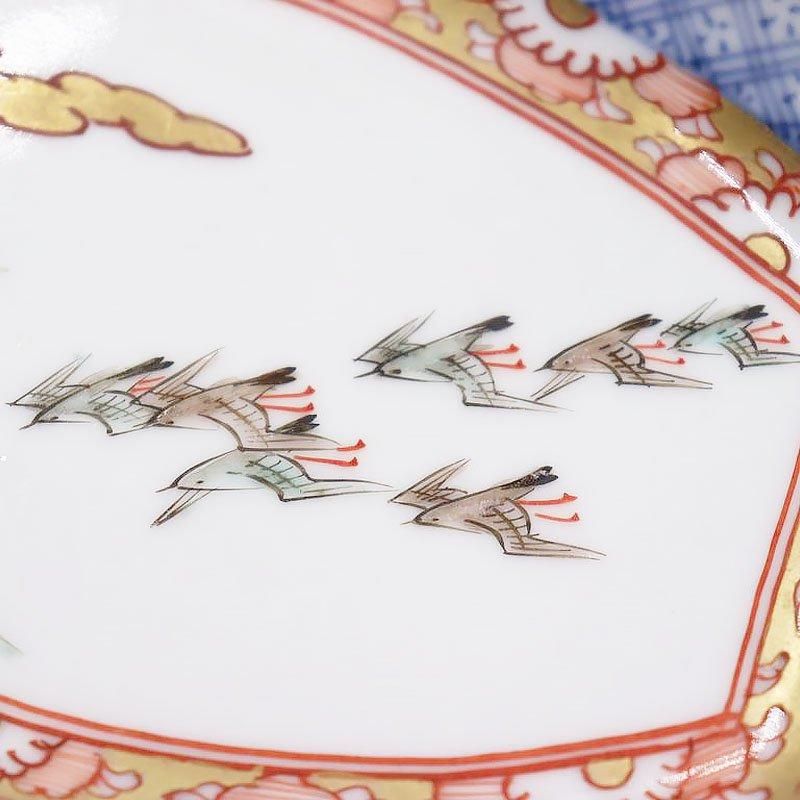 手描き色絵伊万里変形皿明治大正アンティーク