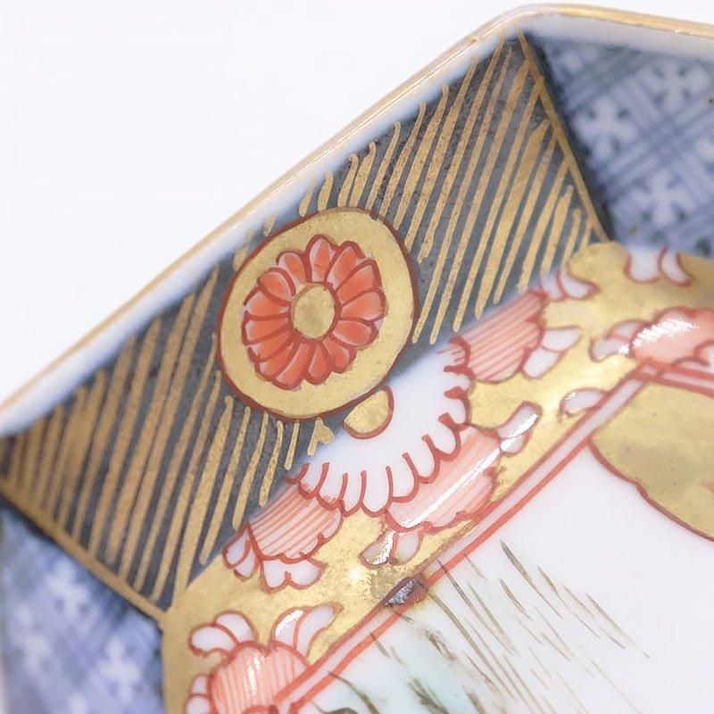 古伊万里　色絵　宝尽くし　熨斗型変形皿　２枚　E348AS-fbji 古伊万里 色絵 宝尽くし 熨斗型変形皿 2枚 E348AS-fbji 古