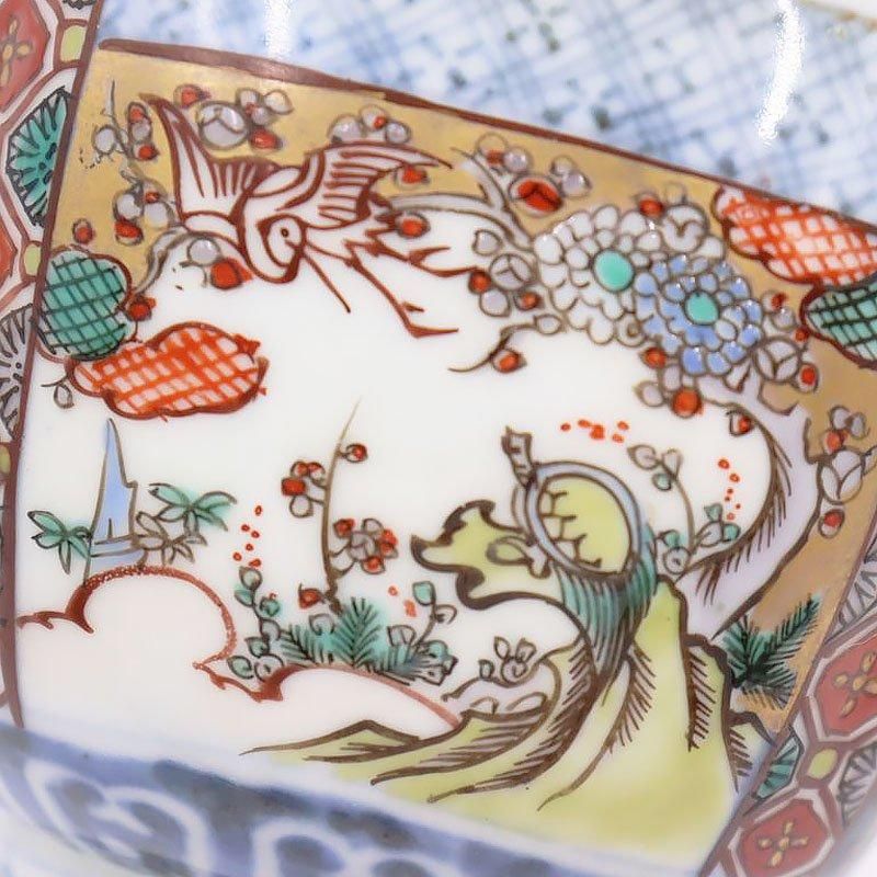 手描き 色絵 角向付 深向付 小鉢 錦手 和骨董アンティークハレの 手描き 色絵 角向付 深向付 小鉢 錦手 和骨董アンティークハレの