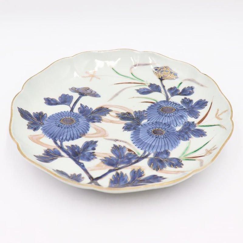 中国 飾皿 皿 丸皿 草花 染付 アンティーク 中国 飾皿 皿 丸皿 草花 染付 アンティーク