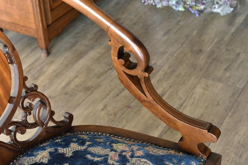 アンティーク ヴィクトリアン アームチェア マホガニー製