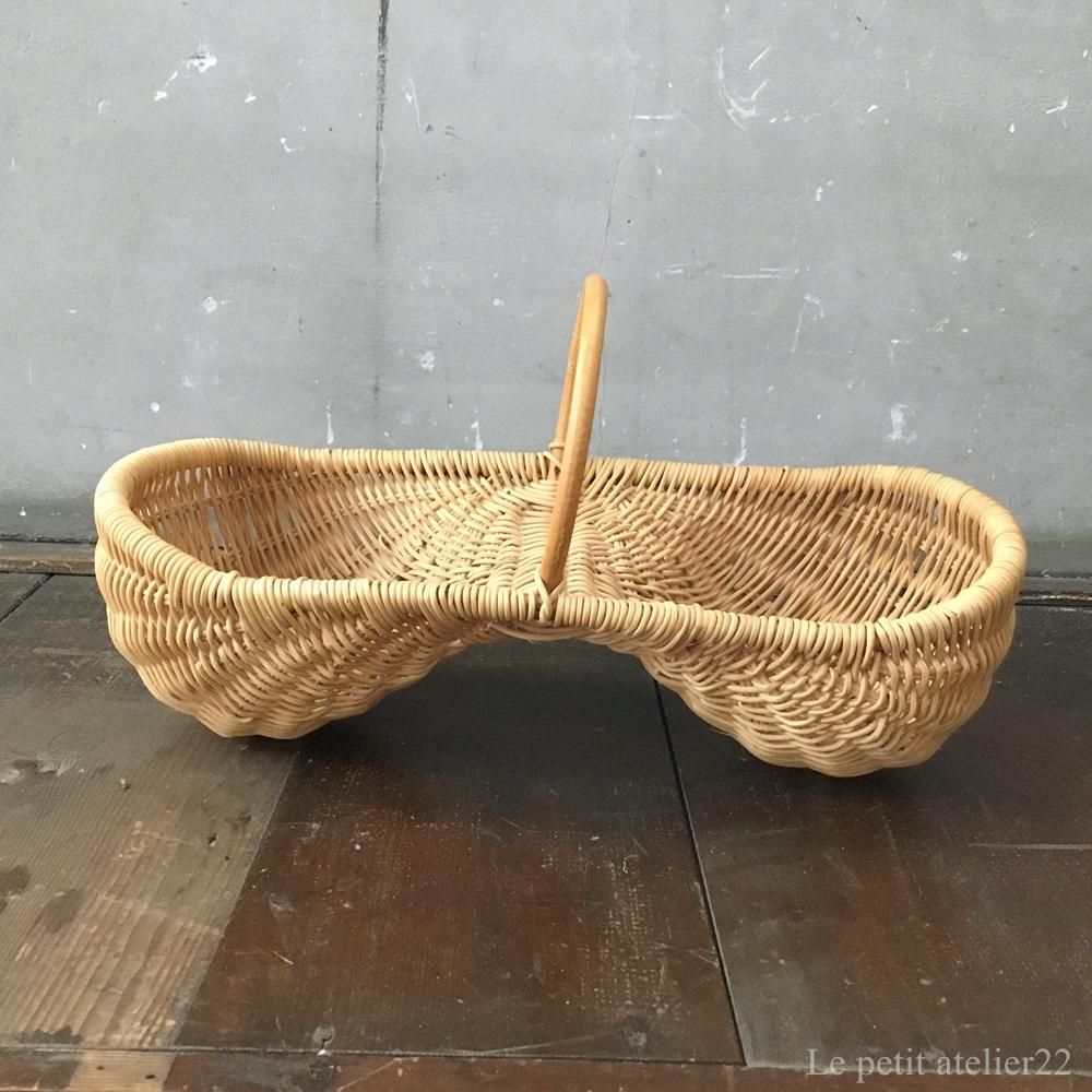 フランス アンティーク ピーナッツ型 パニエ バスケット 32.4 cm