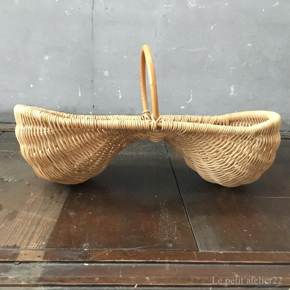 フランス アンティーク ピーナッツ型 パニエ バスケット 32.4 cm フランス アンティーク ピーナッツ型 パニエ バスケット 32.4 cm