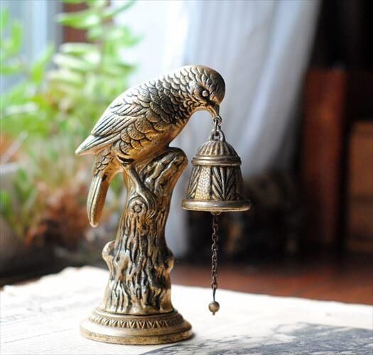 フランスのブロカントから 真鍮の鳥モチーフ卓上ベル 呼び鈴 フランスのブロカントから 真鍮の鳥モチーフ卓上ベル 呼び鈴