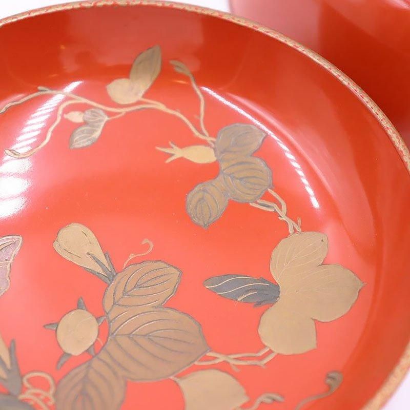 朱塗り 煮物椀 菓子椀 高蒔絵 草花模様 漆器 和骨董 日本の美 和 朱塗り 煮物椀 菓子椀 高蒔絵 草花模様 漆器 和骨董 日本の美 和