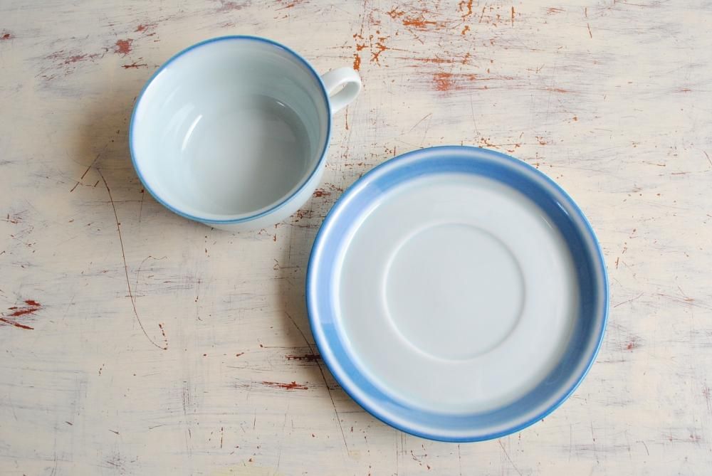 デンマーク製 デシレdesiree 径23cm深いブルーのお皿と径15cmポット ヴィンテージ陶器デシレdesiree深皿｜北欧家具アンバーデザイン