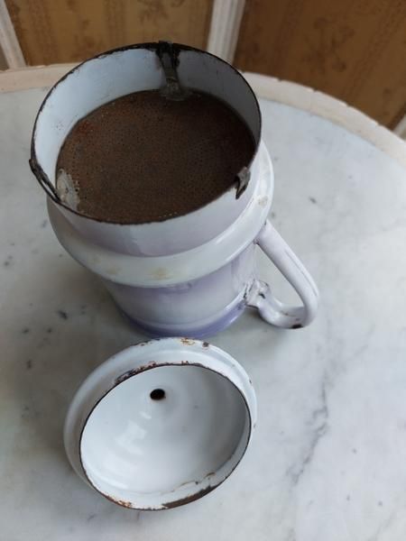 アンティークホーローパープルグラデーションポット - ANTIQUE LEAVES