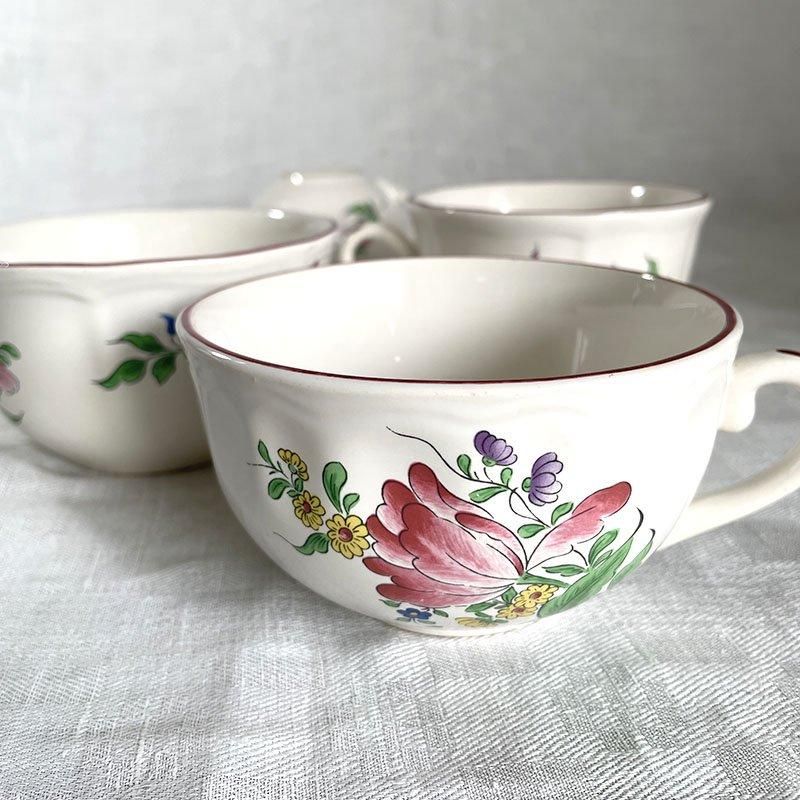 リュネブル　花柄　陶器　ボウル　アンティーク リュネブル花柄陶器ボウルアンティーク