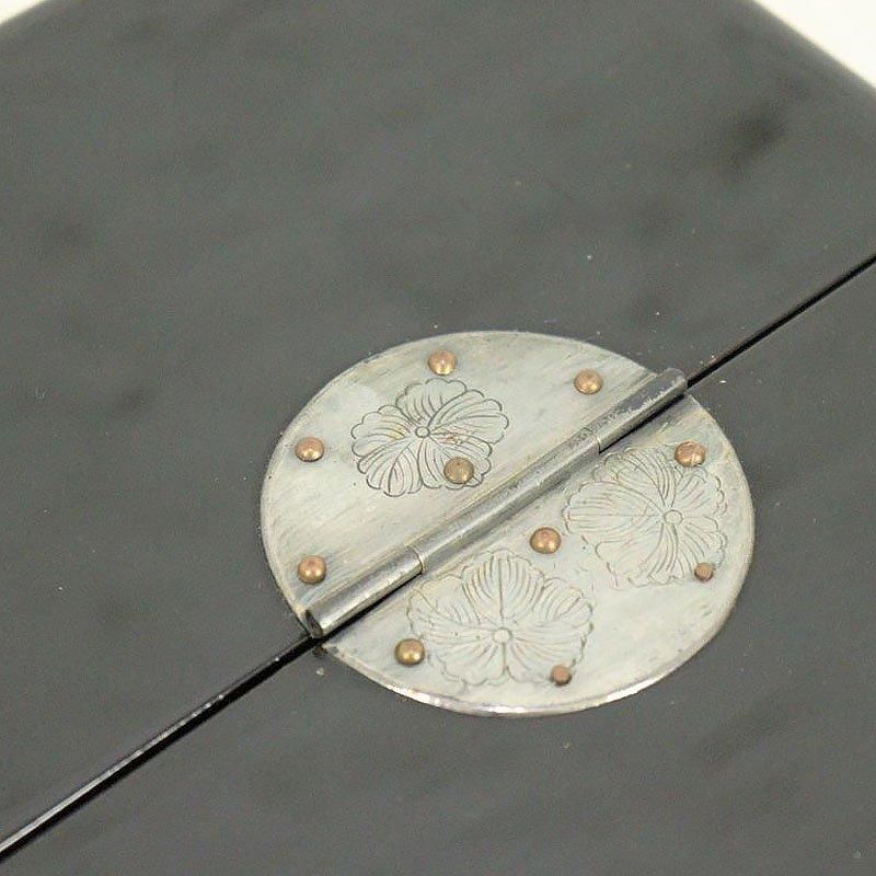 ヴィンテージ 黒塗り硯箱 小引出し 大正時代の和骨董