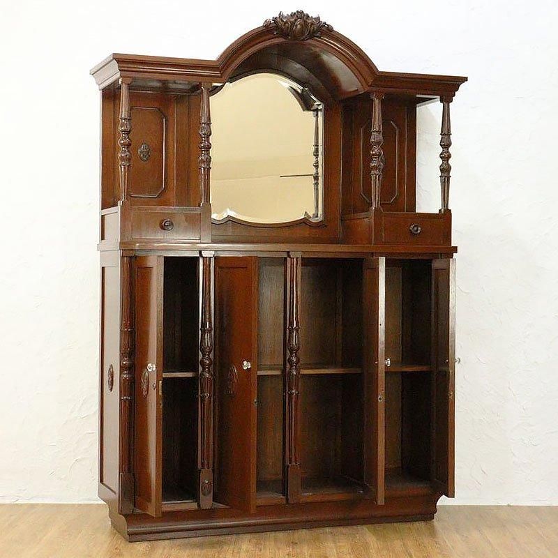 ルネサンス調 キャビネット アーチ ミラー付き 洋館家具 ルネサンス調 キャビネット アーチ ミラー付き 洋館家具