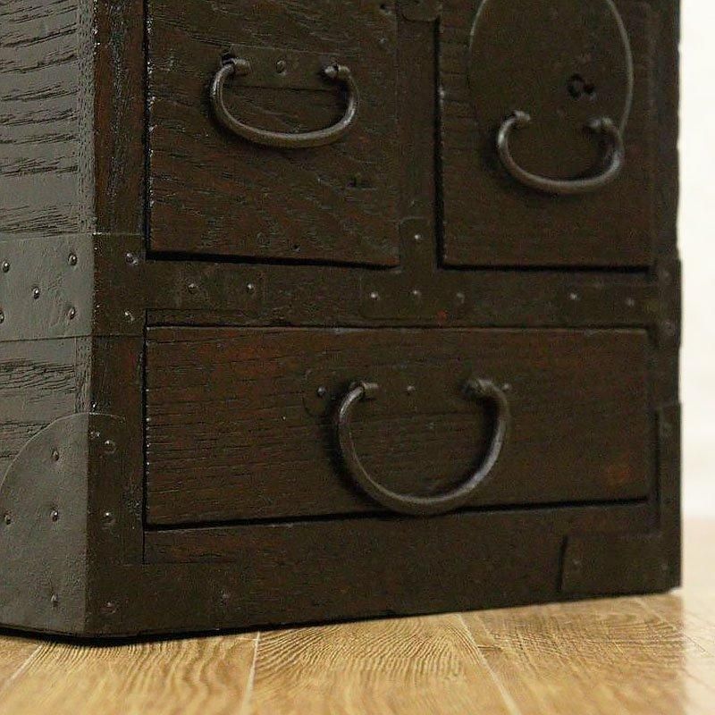 硯箱 掛け硯 小引出し 小物入れ 時代金具 日本製 明治時代 日本 硯箱 掛け硯 小引出し 小物入れ 時代金具 日本製 明治時代 日本