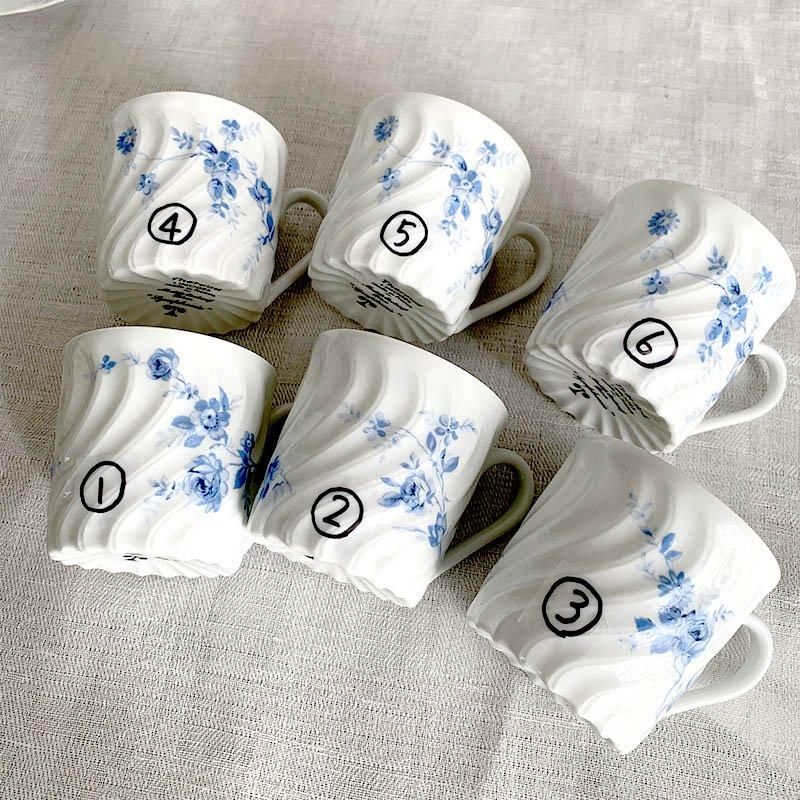 リモージュ Tharaud コーヒーカップ ソーサー ブルー花模様