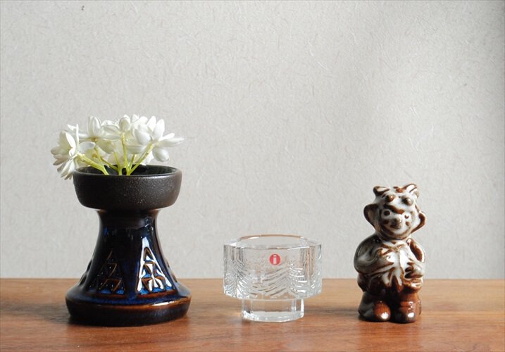 Iittala イッタラ Kuusi キャンドルホルダー もみの木モチーフ ガラス 燭台 ローソク立て 北欧 フィンランド アンティーク -  ANTIQUE LEAVES