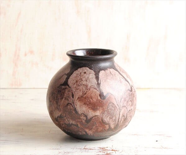ドイツから ヴィンテージ 陶器の花瓶 花器 Art pottery Fat Lava フラワーポット 一輪挿し フラワーベース ミッドセンチュリー アンティーク_ig3489