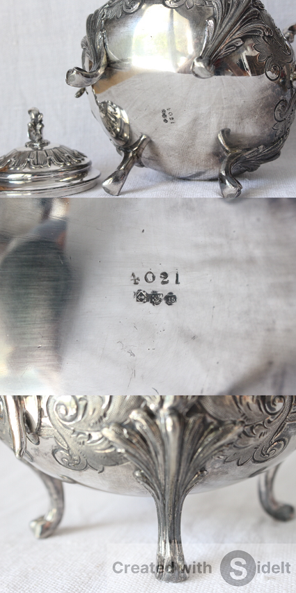 フランス アンティーク メタル銀メッキのシュガーポット シルバー 