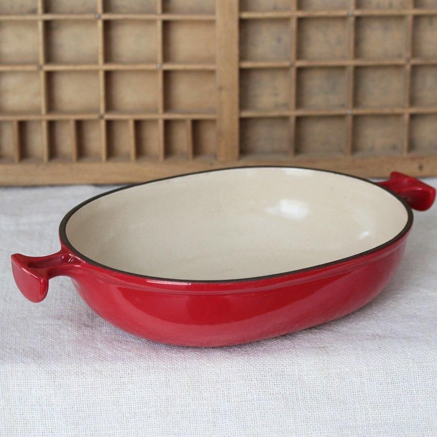 ビンテージLE CREUSET ホーロー鋳物グラタン皿 Enzo Mari La ビンテージLE CREUSET ホーロー鋳物グラタン皿 Enzo Mari La