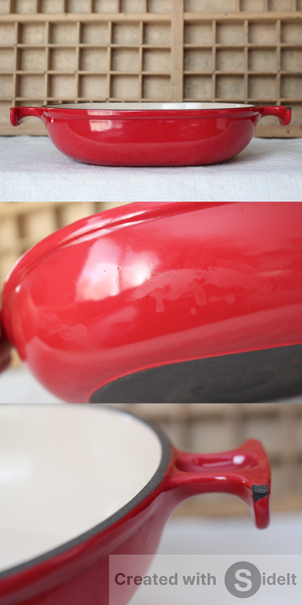 ビンテージLE CREUSET ホーロー鋳物グラタン皿 Enzo Mari La ビンテージLE CREUSET ホーロー鋳物グラタン皿 Enzo Mari La