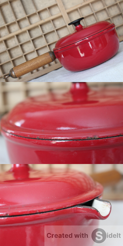 ビンテージLE CREUSET ホーロー鋳物片手鍋 ソースパン Enzo Mari ビンテージLE CREUSET ホーロー鋳物片手鍋 ソースパン Enzo Mari