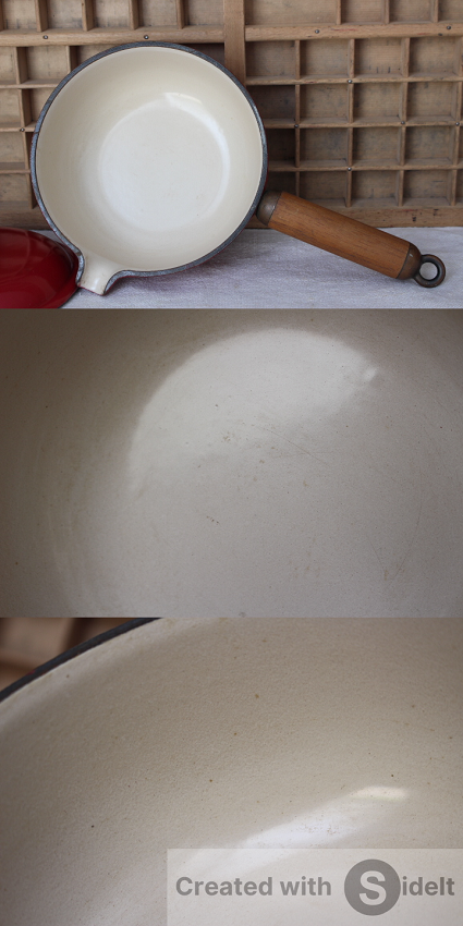 ビンテージLE CREUSET ホーロー鋳物片手鍋 ソースパン Enzo Mari ビンテージLE CREUSET ホーロー鋳物片手鍋 ソースパン Enzo Mari