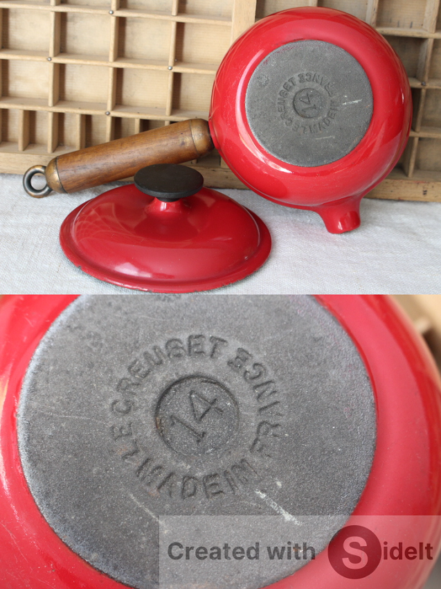 ビンテージLE CREUSET ホーロー鋳物片手鍋 ソースパン Enzo Mari