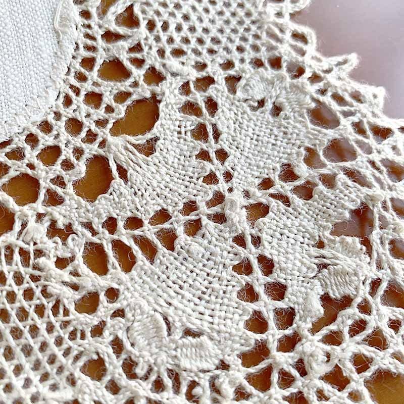 生成り色レース縁テーブルマット テーブルセンター