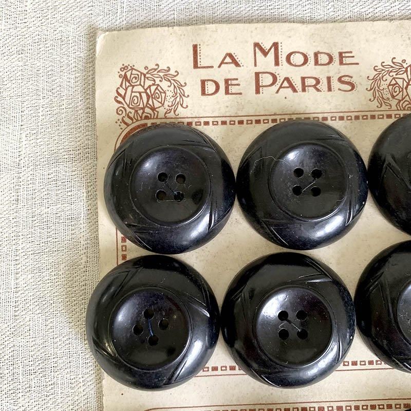 フランス製大黒ボタン12個セット コートジャケット