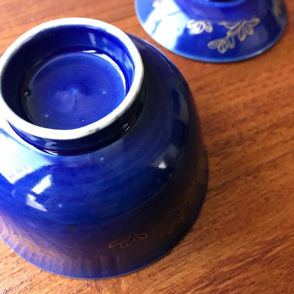 明治 伊万里 金彩もみじ 端正なお茶碗