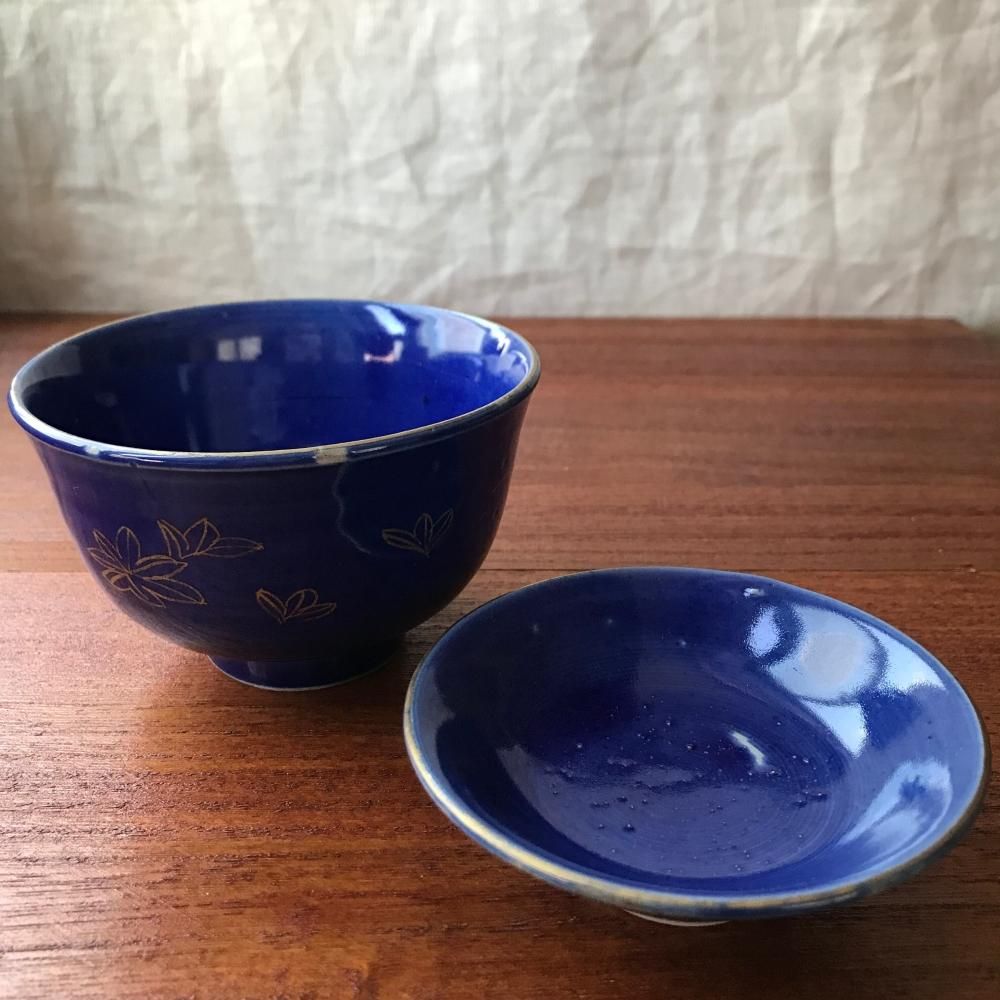 明治 伊万里 金彩もみじ 端正なお茶碗