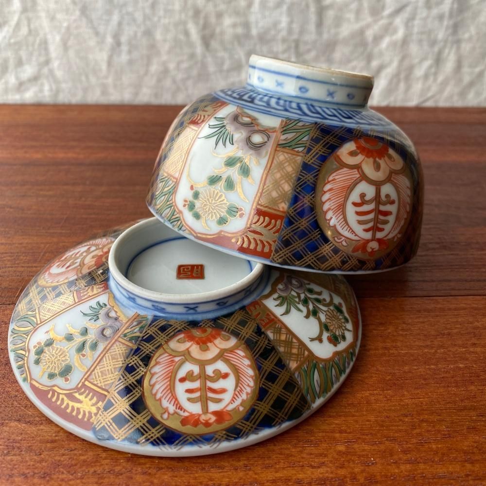 蔵出し　時代物　お茶碗 明治時代頃のクラシックなます皿 金彩朝顔